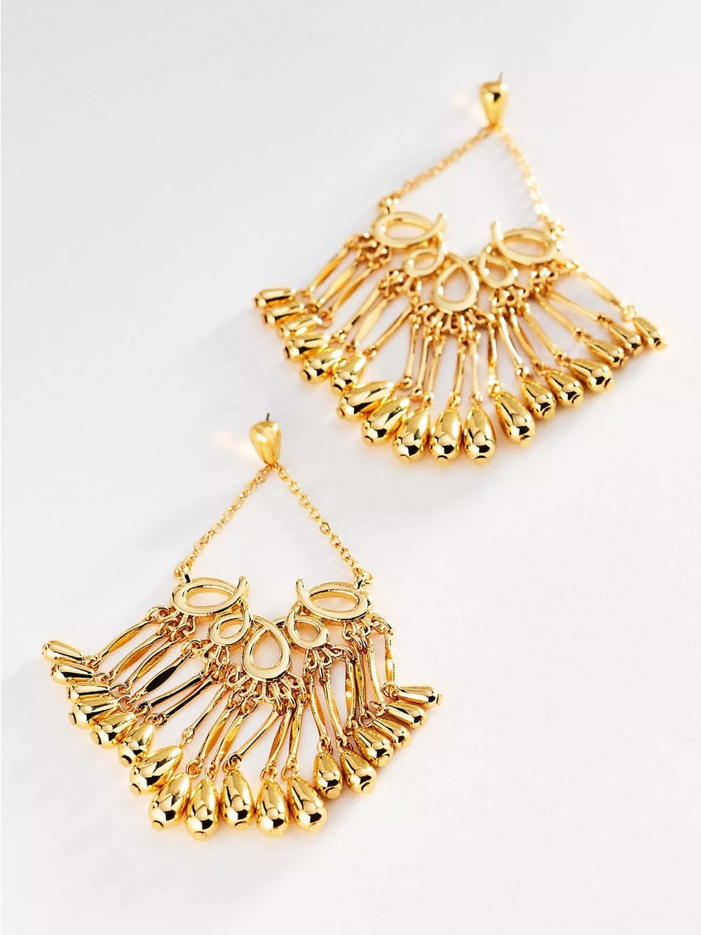 NWT Anthropologie Airy Chandelier Earrings in Gold